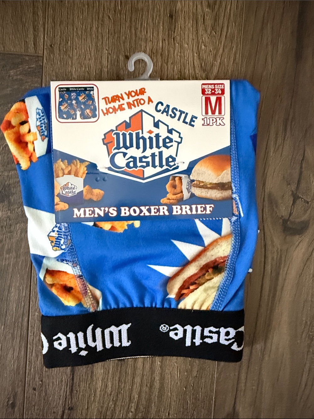 Men's Blue Boxer Brief with Logo Waistband